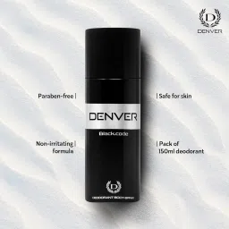 DENVER Black Code Deo - 150ML | Long Lasting Deodorant Body Spray for Men image 3