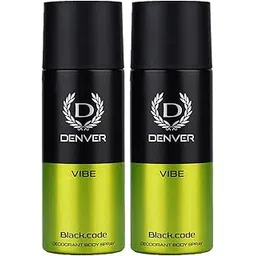 Denver Black.Code Vibe Deo Body Spray 150 ML Each (Pack of 2)-picture-15