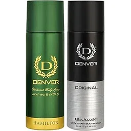 DENVER Hamilton Deo & Black Code Original- 200ML Each (Combo Pack of 2) | Long Lasting Deodorants Body Spray for Men-picture-17