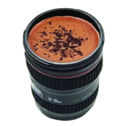 DeoDap 350ml Stainless Steel Camera Lens Shaped Coffee Mug with Lid, 0720-picture-44