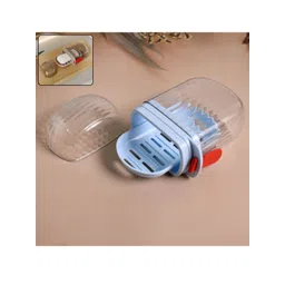 DeoDap Blue & Transparent Solid Plastic Bath Accessories Set-picture-10