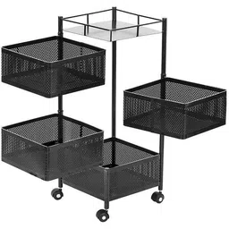 deodap Metal High Quality Kitchen Trolley Kitchen Organizer Kitchen Rack Square Design Iron Kitchen Trolley-picture-25