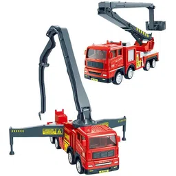 deoxy pack of 4 High Quality Inertial Model Rescue Car Toy Fire Truck Simulation-picture-39