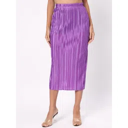 DEPANO Striped Slit Straight Midi Skirt-picture-25