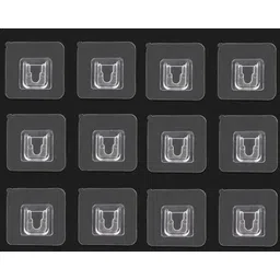 deqtron 12 Pcs Adhesive Transparent Sticker for Bathroom Self Corner (Only Stickers) Hook 12-picture-11