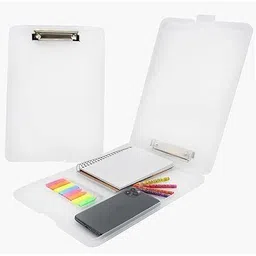 deqtron A4 Size Plastic Storage Clipboard for Hospital, Office, School (White)-picture-24