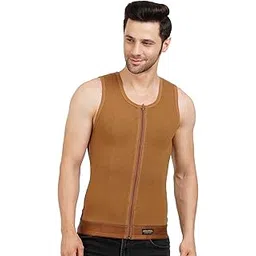 dermapress Cotton Gynecomastia Compression Vest Long(Brown,Size- XXLarge) Measurement- Upper Chest-115-124 CM-picture-18