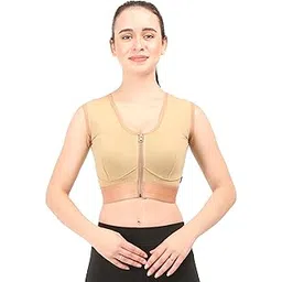 dermapress Post Surgery Medical Compression Bra || Moderate Compression || Cotton Fabric || Sports Bra || Breast Augmentation Bra || Surgical Recovery Supporter ||-picture-51