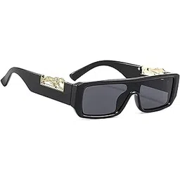 dervin UV Protection Rectangular wide leg Leopard Decorated Arms Sunglasses for Men and Women-picture-35