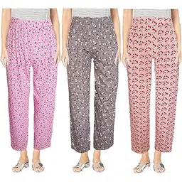 desan Women's Cotton Printed Pyjamas/Lower/Track Pant, Lounge Wear, Soft Cotton Night Wear Pajama Pant(Prints May Vary) - Combo Pack of 3-picture-33