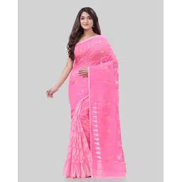 desh bidesh Cotton Handloom Floral Dhakai Jamdani Saree-picture-20