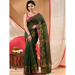 DESH BIDESH Ethnic Motifs Woven Design Zari Saree-picture-29