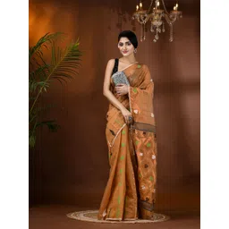 DESH BIDESH Floral Woven Design Jamdani Saree-picture-30