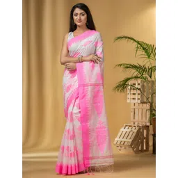 DESH BIDESH Floral Woven Design Pure Cotton Saree-picture-35