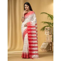 DESH BIDESH Geometric Printed Khadi Saree-picture-28