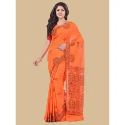 Desh Bidesh Orange Pure Cotton Print Saree-picture-27