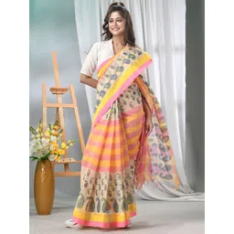 DESH BIDESH Paisley Printed Pure Cotton Taant Saree-picture-24