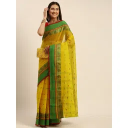 DESH BIDESH Paisley Pure Cotton Handloom Taant Saree-picture-26