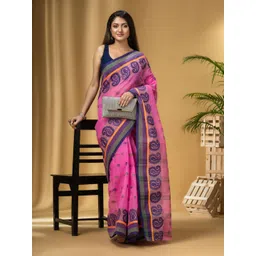 DESH BIDESH Paisley Woven Design Cotton Taant Saree image 4