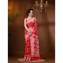 DESH BIDESH Paisley Woven Design Jamdani Saree-picture-16