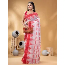 DESH BIDESH Paisley Woven Design Pure Cotton Taant Saree-picture-12