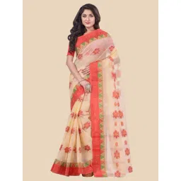 Desh Bidesh Red Pure Cotton Floral Saree-picture-26