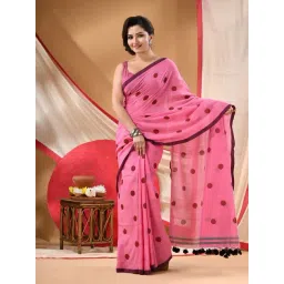 Desh Bidesh Rose Gold Cotton Printed Saree Without Blouse Piece-picture-22