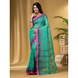 DESH BIDESH Woven Design Pure Cotton Taant Saree-picture-37