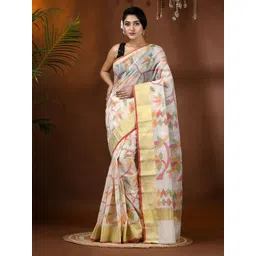DESH BIDESH Woven Floral Design Zari Saree-picture-18