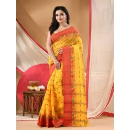 Desh Bidesh Yellow Handloom Woven Design Saree Without Blouse Piece-picture-26