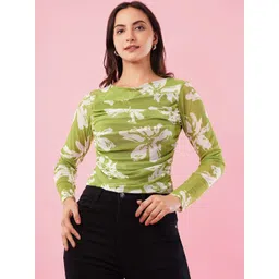 Deshi Girl Floral Print Cowl Neck Net Top-picture-32