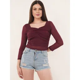 Deshi Girl Sweetheart Neck Net Crop Top-picture-18