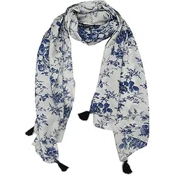 desi butik Beautiful Muslin Printed White Scarves/Stoles for Women SCARF26-picture-50