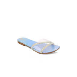 DESI COLOUR Embellished Open Toe Flats-picture-27