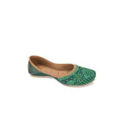 DESI COLOUR Women Ethnic Embellished Square Toe Mojaris-picture-24