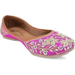 desi colour Women Ethnic Footwear Mojari/Punjabi Jutti- Dabka Work-picture-34