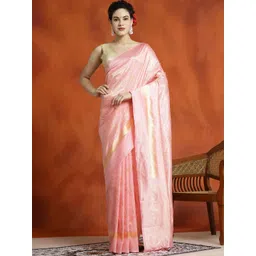 Desi Fusion Ethnic Motifs Woven Design Zari Banarasi Saree-picture-23