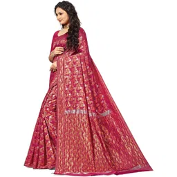 Desi Fusion Floral Woven Design Zari Pure Cotton Saree-picture-29