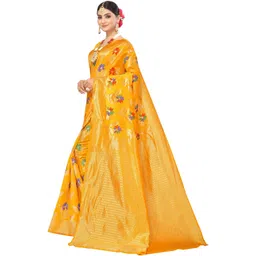 Desi Fusion Floral Woven Design Zari Pure Cotton Saree-picture-22