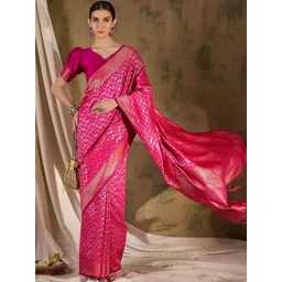 Desi Fusion Floral Woven Design Zari Saree-picture-19