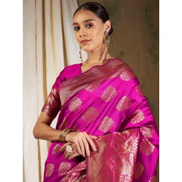 Desi Fusion Women Ethnic Motifs Woven Design Zari Saree-picture-40