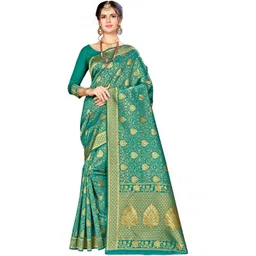 Desi Fusion Women Ethnic Motifs Zari Art Silk Handloom Saree-image-40