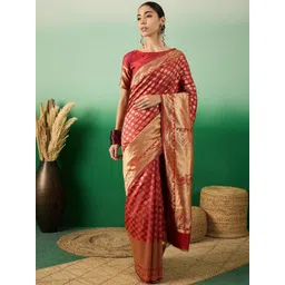 Desi Fusion Women Woven Designee Ethnic Motifs Saree-picture-19