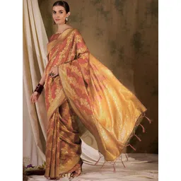 Desi Fusion Woven Design Zari Art Silk Handloom Saree-image-28
