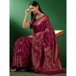 Desi Fusion Woven Design Zari Art Silk Handloom Saree-image-41