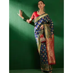 Desi Fusion Woven Design Zari Art Silk Handloom Saree-image-14
