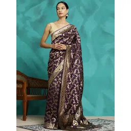 Desi Fusion Woven Design Zari Banarasi Saree-image-6