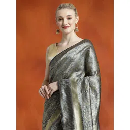 Desi Fusion Woven Design Zari Banarasi Saree-picture-25