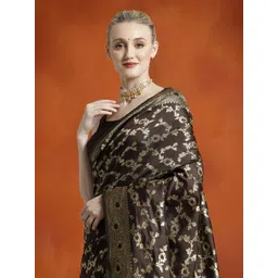 Desi Fusion Woven Design Zari Banarasi Saree-image-18