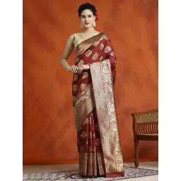 Desi Fusion Woven Design Zari Banarasi Saree-image-9